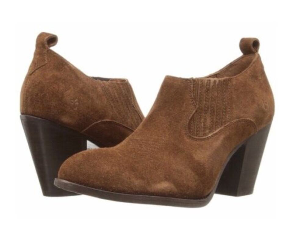 FRYE Women's Ilana Shootie Wood Oiled Suede Heeled Bootie // 8.5